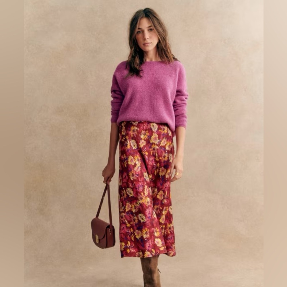 Sezane Sandy Skirt Mottled Floral Print - Size 4